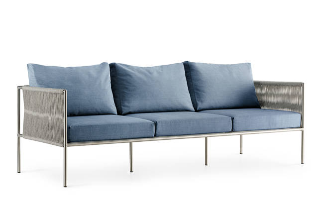 Rügen Banc lounge 3 places acier inoxydable