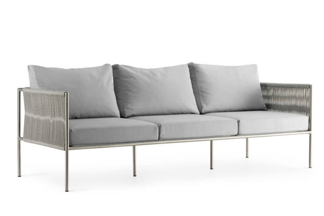 Rügen Banc lounge 3 places acier inoxydable