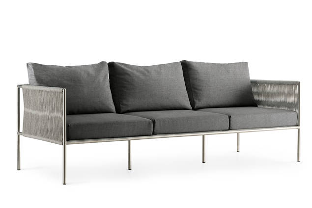 Rügen Banc lounge 3 places acier inoxydable