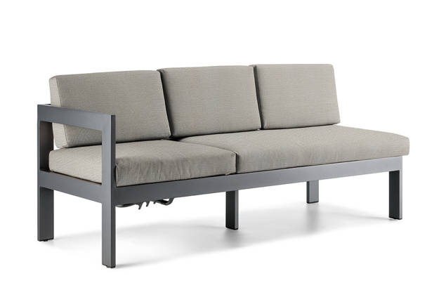 Livorno 3er Dininglounge Bank rechts Aluminium 