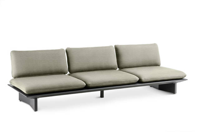 Manhattan 3er Loungebank Aluminium