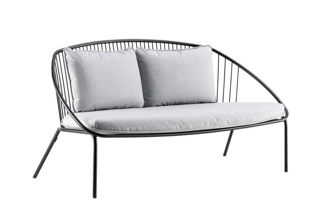 Como 2.5er Loungebank Stahl