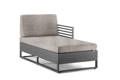 Miami Chaise longue avec accoudoir gauche aluminium