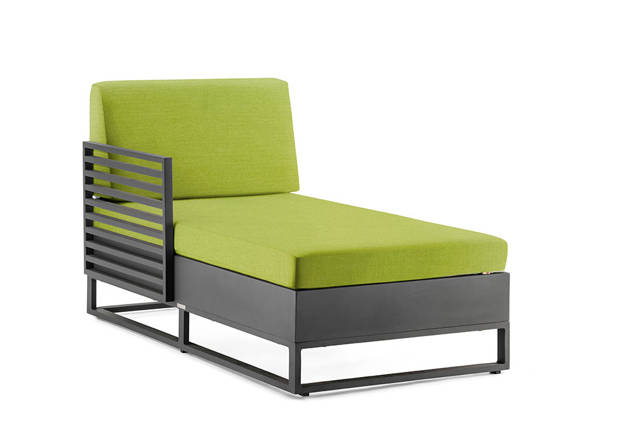 Miami Chaise longue droite aluminium
