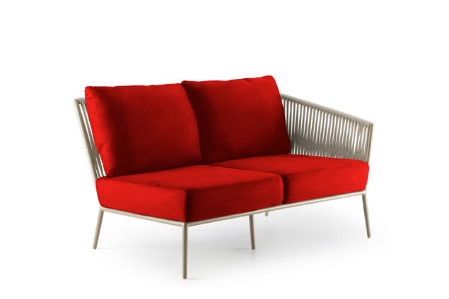 Kapstadt 2er Loungebank links Aluminium