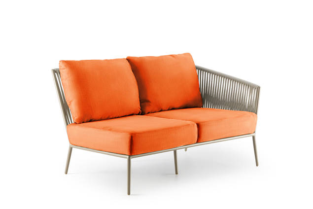 Kapstadt 2er Loungebank links Aluminium