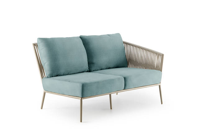 Kapstadt 2er Loungebank links Aluminium