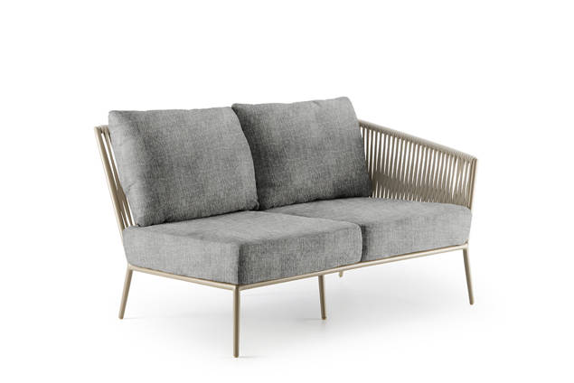 Kapstadt 2er Loungebank links Aluminium