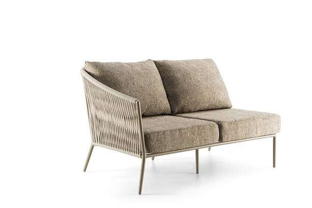 Kapstadt 2er Loungebank rechts Aluminium