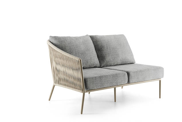 Kapstadt Banc lounge 2 places droite aluminium