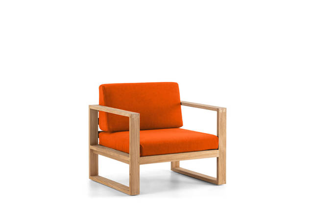 Madeira Fauteuil lounge avec accoudoirs bois