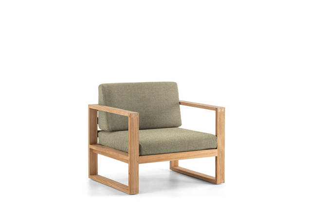 Madeira Fauteuil lounge avec accoudoirs bois
