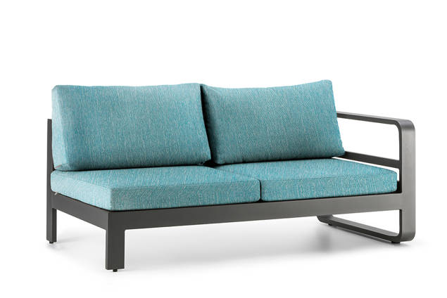 Split 2er Loungebank links Aluminium