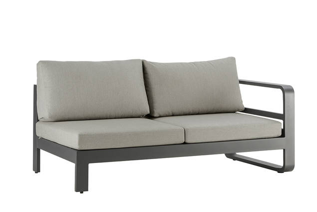 Split 2er Loungebank links Aluminium