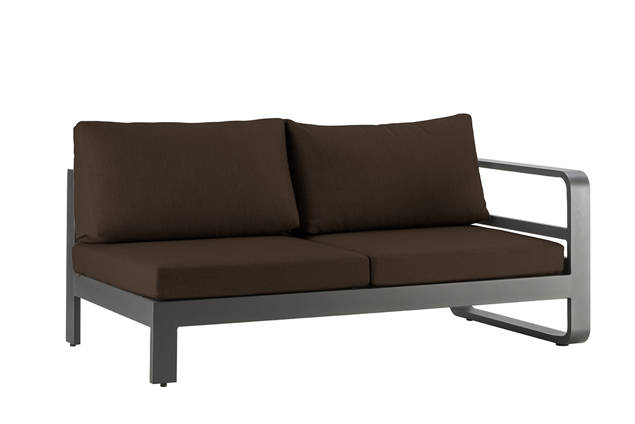 Split 2er Loungebank links Aluminium