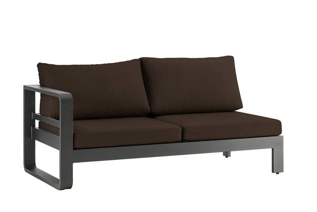 Split 2er Loungebank rechts Aluminium