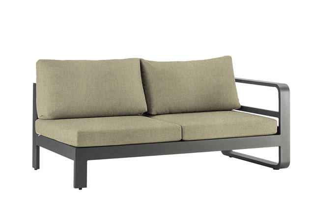 Split 2er Loungebank links Aluminium