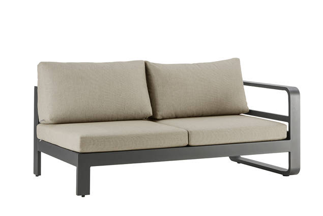 Split 2er Loungebank links Aluminium