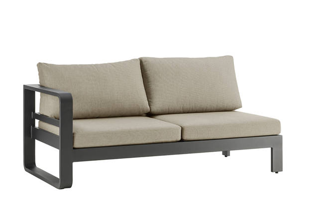 Split 2er Loungebank rechts Aluminium