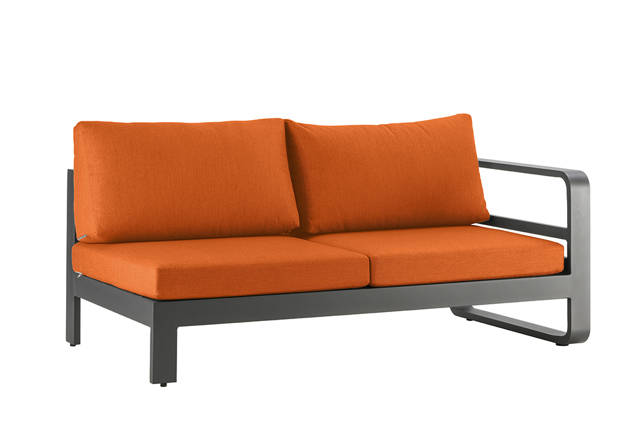 Split 2er Loungebank links Aluminium