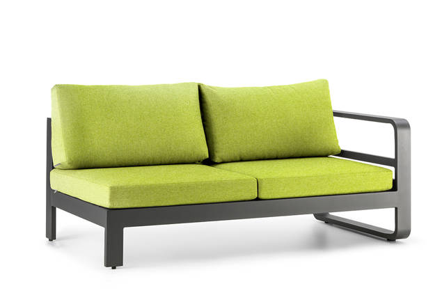 Split 2er Loungebank links Aluminium