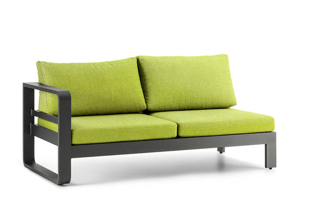 Split 2er Loungebank rechts Aluminium