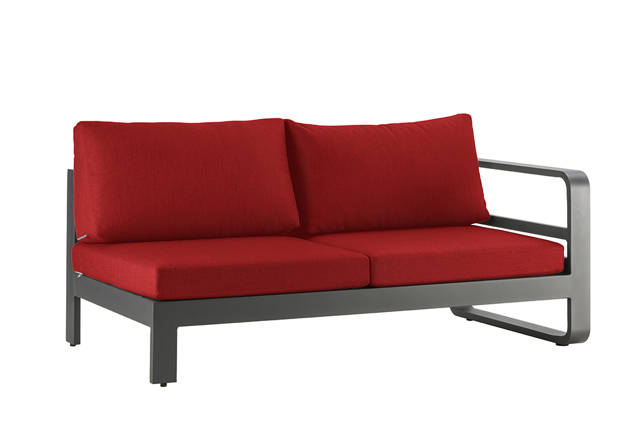 Split 2er Loungebank links Aluminium