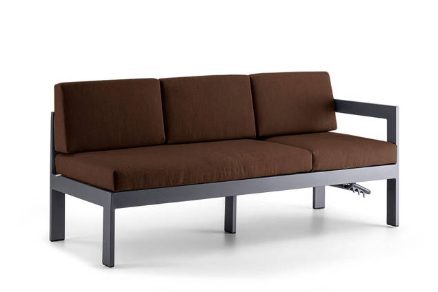 Livorno 3er Dininglounge Bank links Aluminium