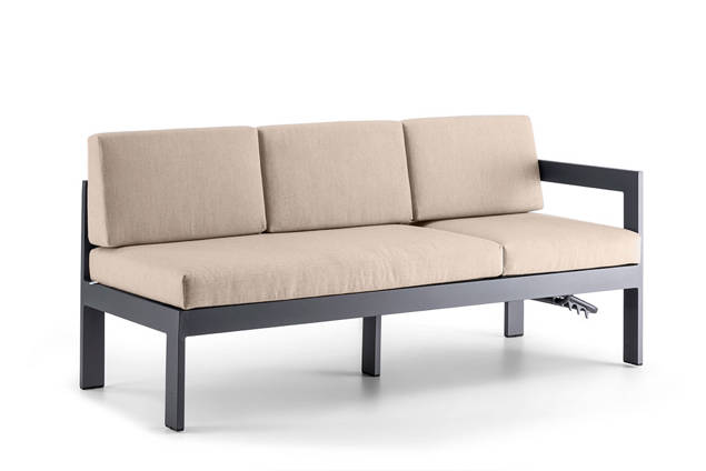 Livorno 3er Dininglounge Bank links Aluminium 