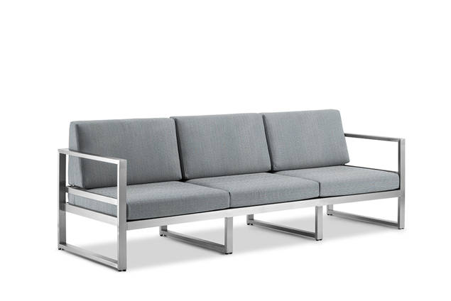 Rubin 3er Loungebank Edelstahl