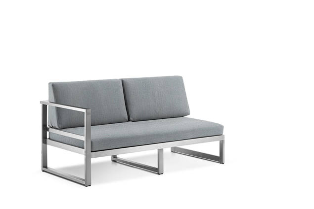Rubin 2er Loungebank rechts Edelstahl