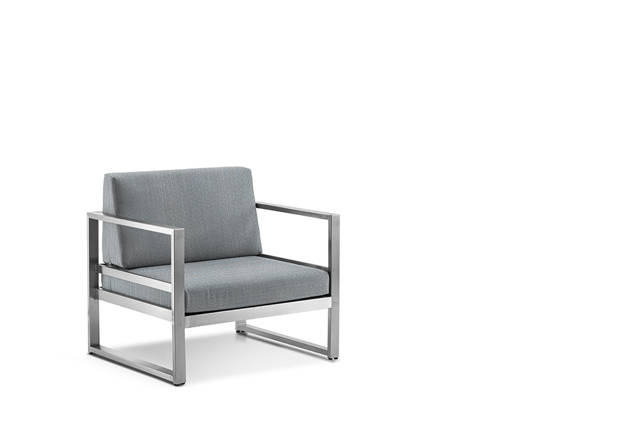 Rubin Fauteuil lounge acier inoxydable