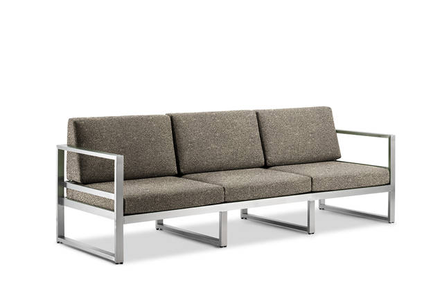 Rubin 3er Loungebank Edelstahl