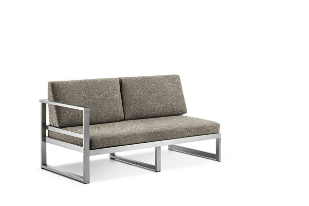 Rubin 2er Loungebank rechts Edelstahl