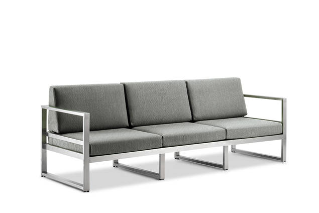 Rubin 3er Loungebank Edelstahl