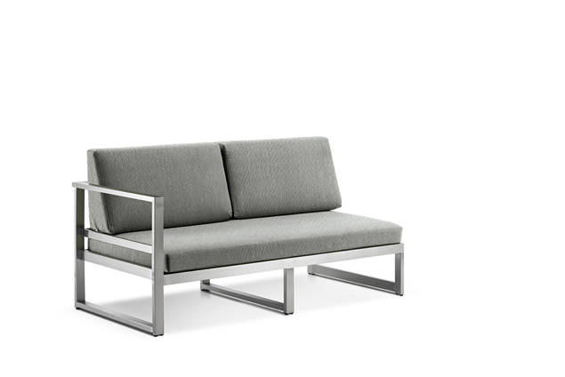 Rubin 2er Loungebank rechts Edelstahl