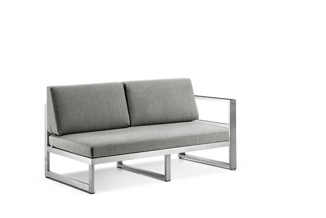 Rubin 2er Loungebank links Edelstahl