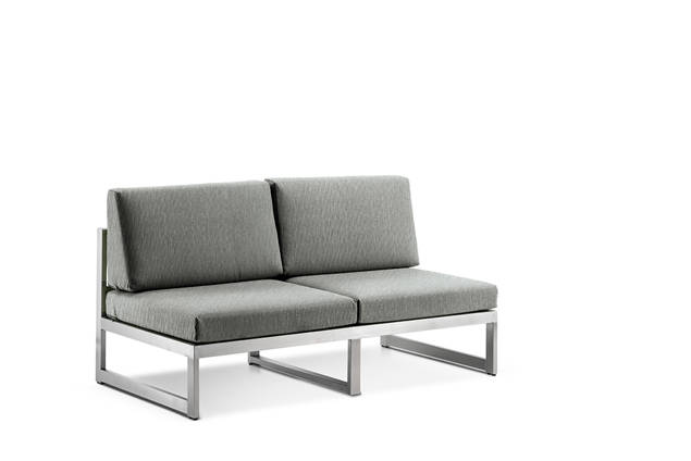 Rubin 2er Loungebank Edelstahl