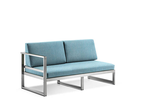 Rubin 2er Loungebank rechts Edelstahl
