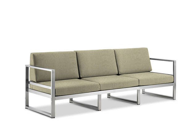 Rubin 3er Loungebank Edelstahl