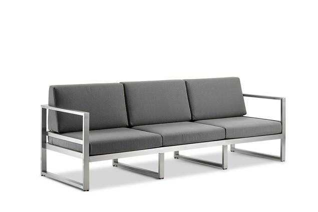 Rubin 3er Loungebank Edelstahl