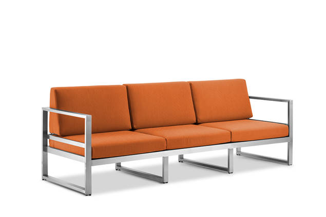 Rubin 3er Loungebank Edelstahl