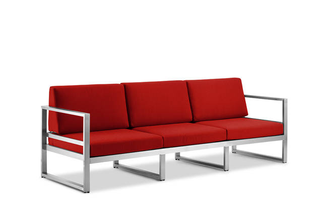 Rubin 3er Loungebank Edelstahl