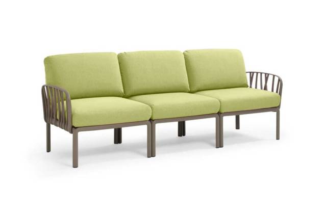 Komodo 3er Loungebank Kunststoff
