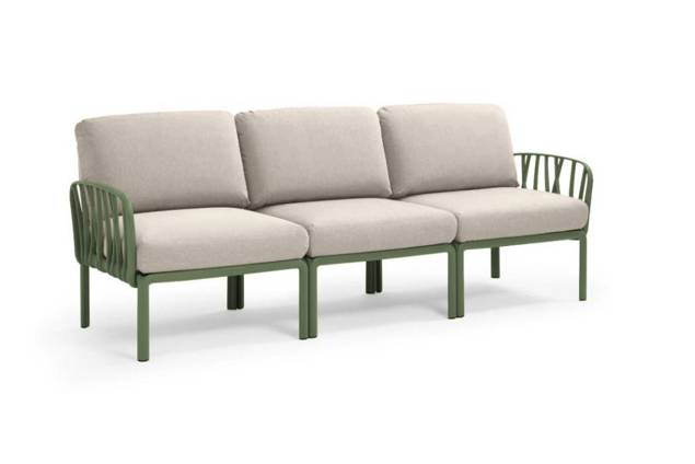 Komodo 3er Loungebank Kunststoff