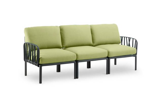 Komodo 3er Loungebank Kunststoff