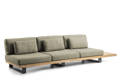 Amalfi 3er Loungebank links/rechts Aluminium