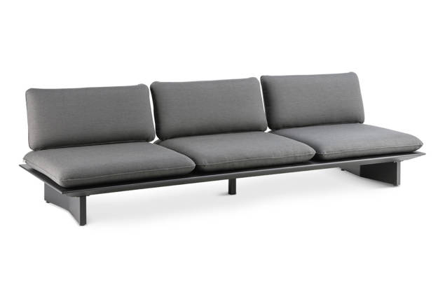 Manhattan 3er Loungebank Aluminium