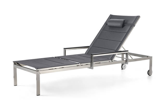 Rotterdam II Liegestuhl Edelstahl