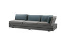 Malmö Banc lounge 3 places aluminium 1